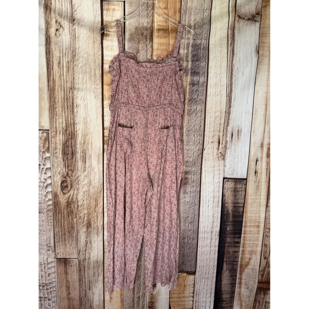 Toad & Co Taj Hemp Strappy Jumpsuit Floral Boho Sustainable Pink Size Small - Picture 2 of 10